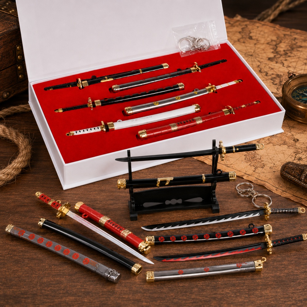 Cosplay Prop Katana - 애니메이션 원피스 조로 검 열쇠고리 박스