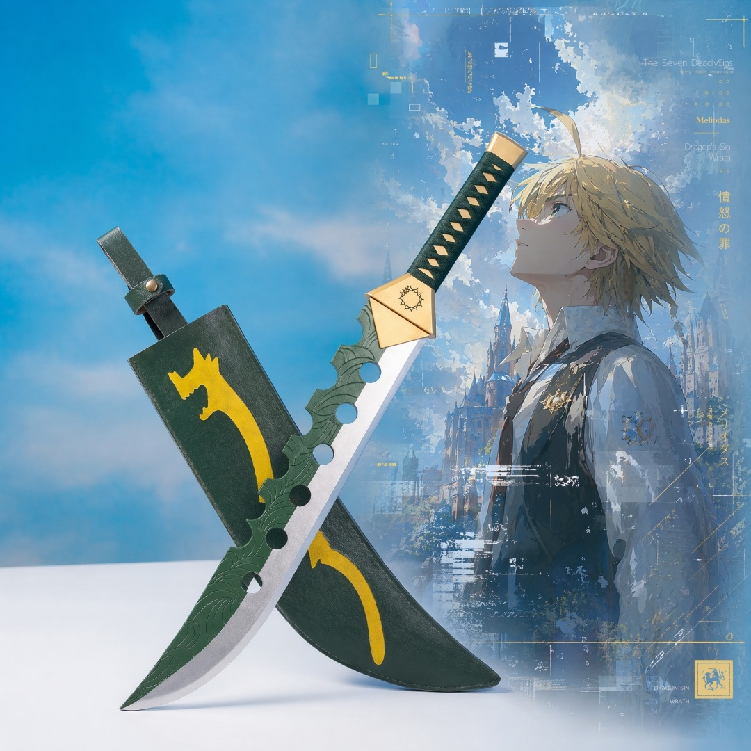 Cosplay Prop Katana - 28인치 일곱 치명적인 죄 멜리오다스 카타나