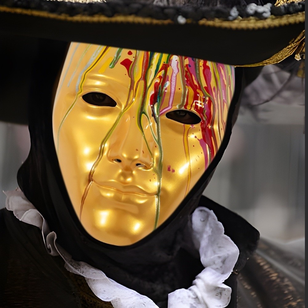 럭셔리 플라스틱 팬텀 페인트 페이스 마스크 흐르는 다채 - Cosplay Prop Paint 리뷰 및 가격